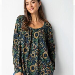 NWT NATURAL LIFE Iris cotton Top size L